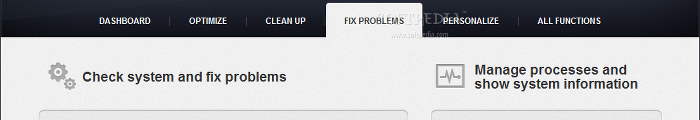 Showing the TuneUp Utilities fix problems tab